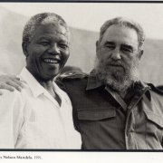 El presidente de Sudáfica Nelson Mandela, visita Cuba en 1991. Foto: Liborio Noval