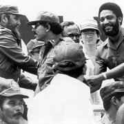 Fidel junto a D. Ortega y M. Bishop. Foto: Archivo de la Casa Editorial Verde Olivo